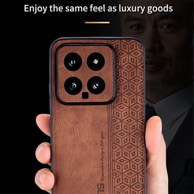 SKALO Xiaomi 14 5G AZNS PU læder Cover - Brun