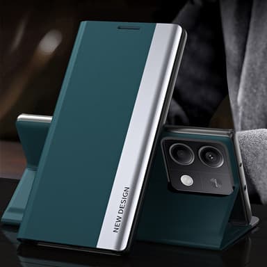 SKALO Xiaomi Redmi Note 13 Pro 5G Ultraslim PU læderetui - Grøn