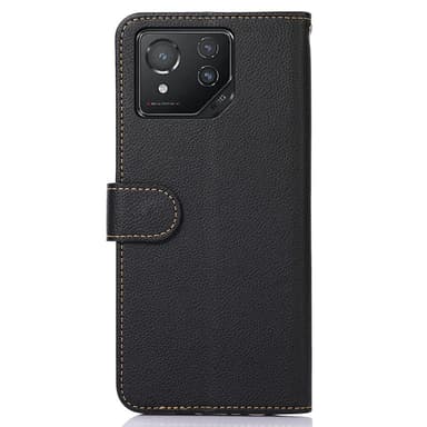 SKALO Asus ROG Phone 8 5G KHAZNEH Litchi Pungetui i PU-læder - Sort
