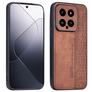 SKALO Xiaomi 14 5G AZNS PU læder Cover - Brun