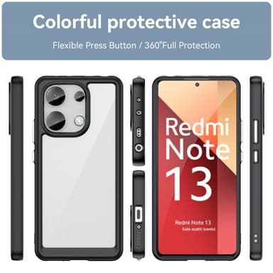 SKALO Xiaomi Redmi Note 13 4G Farve Bumper Cover - Sort