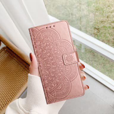 SKALO Xiaomi Redmi Note 13 Pro 5G Mandala Flip Cover - Rosa guld