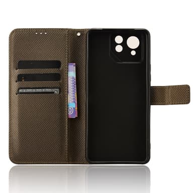 SKALO Asus ROG Phone 8 Pro 5G Premium Mini Rhombus Wallet Flip Cover - Brun