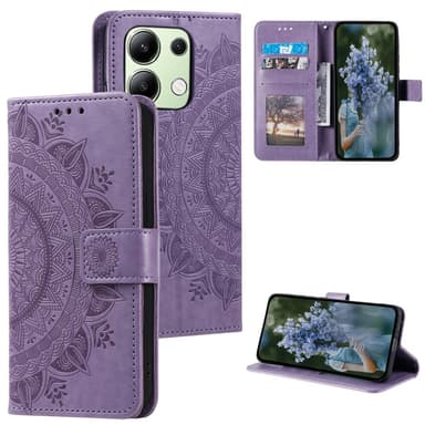 SKALO Xiaomi Redmi Note 13 4G Mandala Flip Cover - Lilla