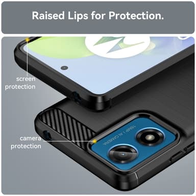 SKALO Motorola Moto G04 Armor Carbon Stødsikker TPU-cover - Sort