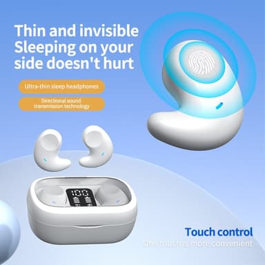 Sleep-hovedtelefoner I øret til at sove med Bluetooth - Sort