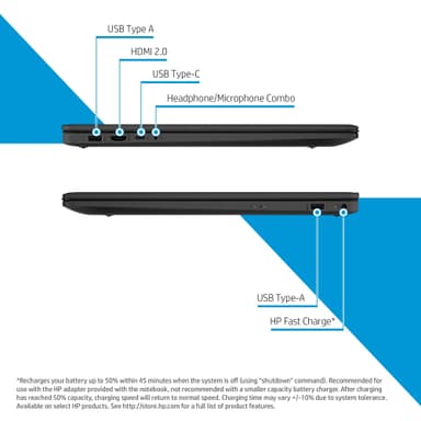 HP Laptop 17 i3 -N305/8/512/HD+ 17,3" bærbar computer