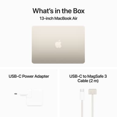MacBook Air 13 M3 10C GPU/16/1TB (stjerneskær)