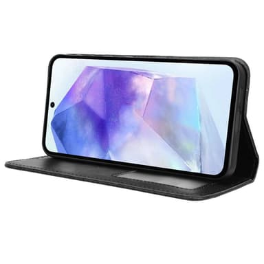 Wallet Stand Flip-telefonetui til Samsung Galaxy A35 5G - Sort
