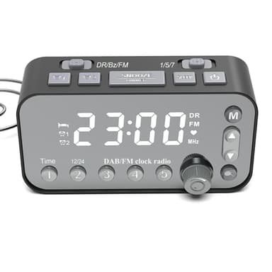 Bedside LED skærm Digitalt vækkeur FM / DAB radio