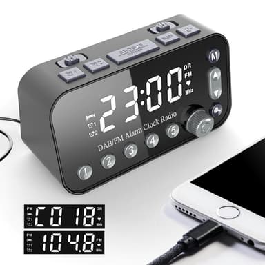 Bedside LED skærm Digitalt vækkeur FM / DAB radio