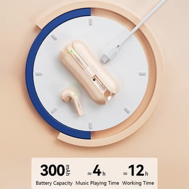 WEKOME Earphones Bluetooth 5.3 Stereo Earbuds - Sort