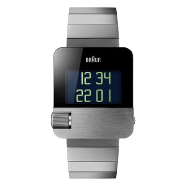 Braun prestige digital ur med rustfrit stål armbånd