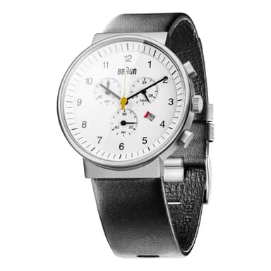 Braun klassisk chronograph ur med læderrem
