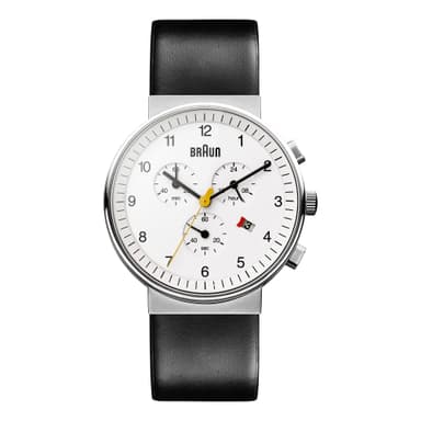Braun klassisk chronograph ur med læderrem