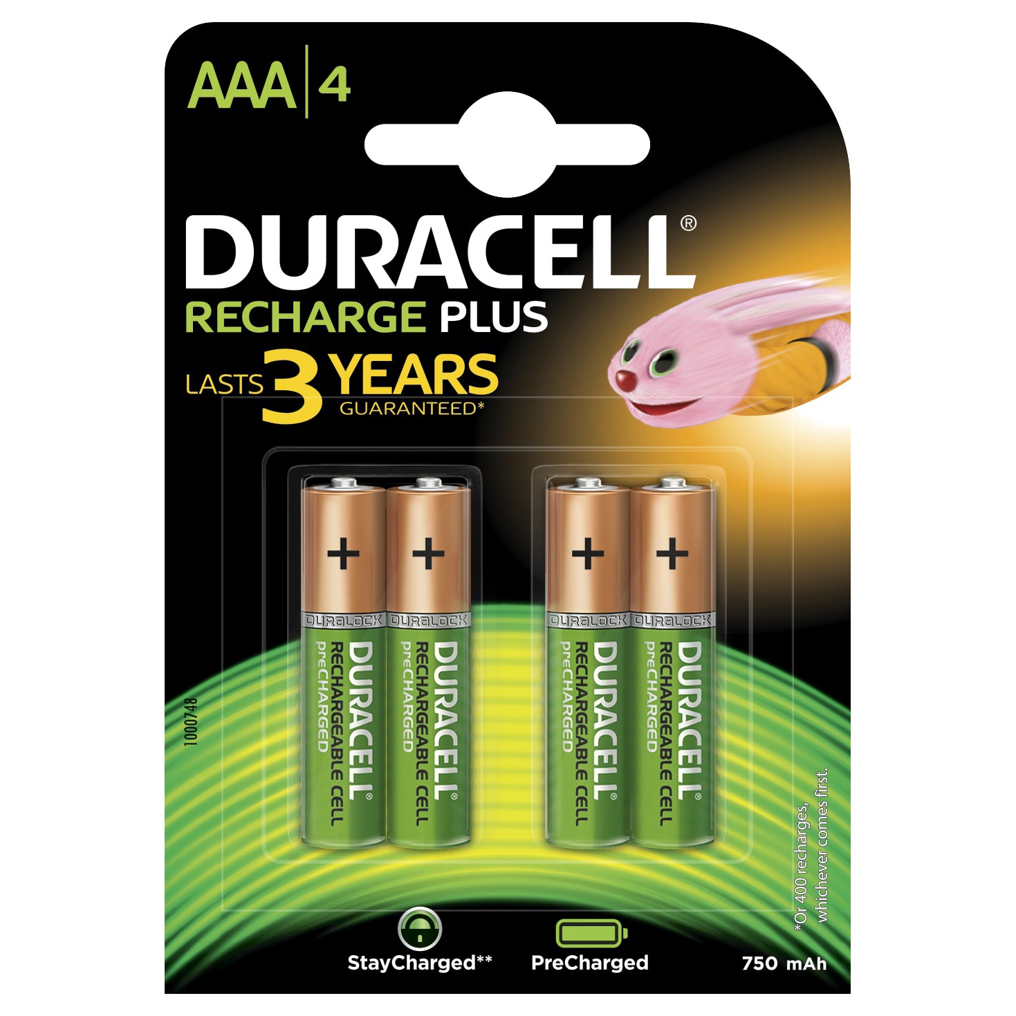 Duracell Recharge Plus AAA 750mAh batterier - 4 stk thumbnail