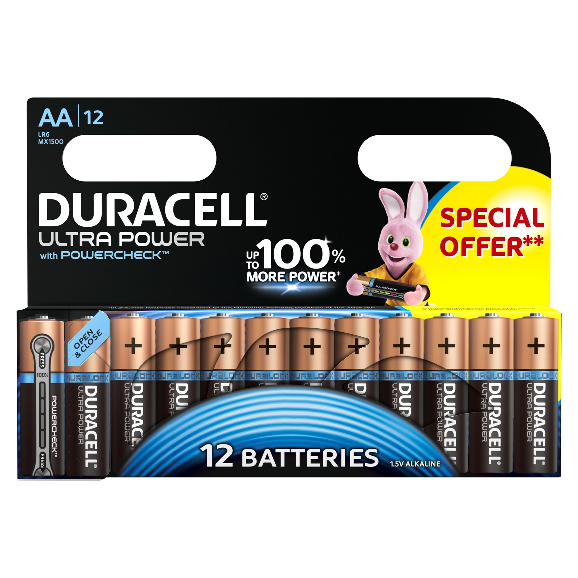 Duracell Ultra Power AA Alkaline batterier 12stk thumbnail