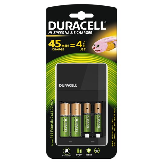 Duracell 4h AA/AAA Charger - batterioplader