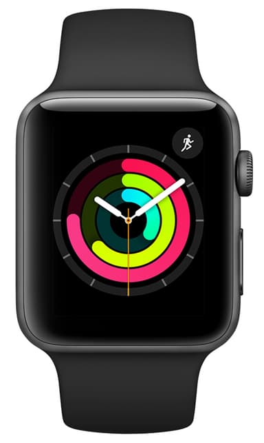 Apple Watch Series 3 38 mm (sort sportsrem)