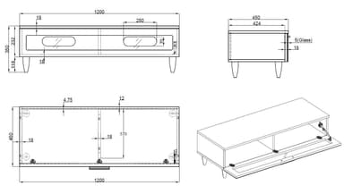 Arkitect TV-Bord A10IRW11X (Hvid)