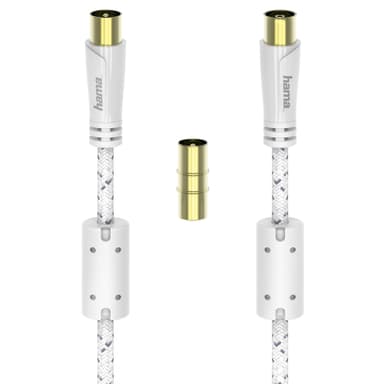 Hama antennekabel 120 dB (hvid/5 m)