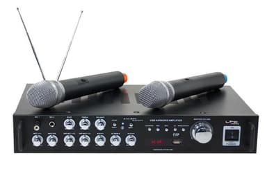 Karaoke sæt med trådløse mikrofoner og Bluetooth