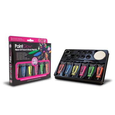 Neon uv ansigts- og kropsmaling sæt