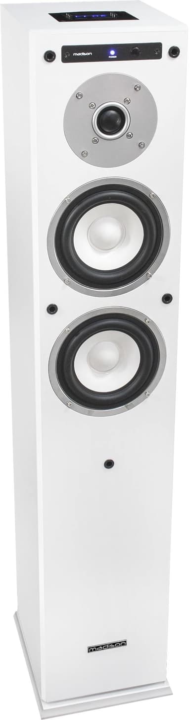 Aktiv søjlehøjttaler m. Usb, sd-kort & bluetooth - 120w hvid