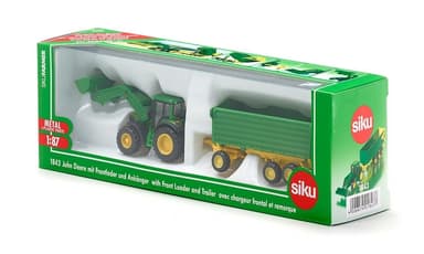 SIKU John Deere med frontlæsser og trailer