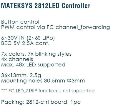 Mateksys 2812 LED-controller 1. stykke