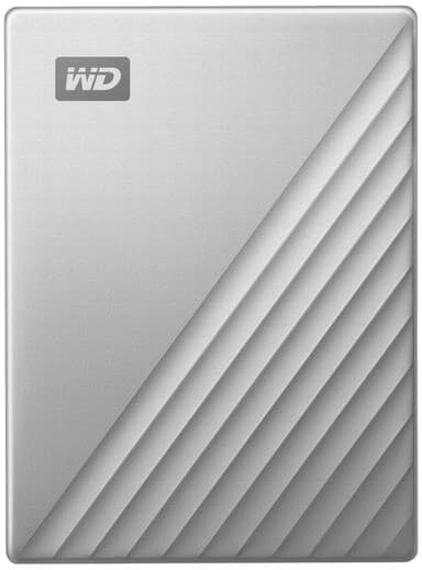 WD My Passport Ultra USB-C bærbar harddisk 1 TB (sølv)