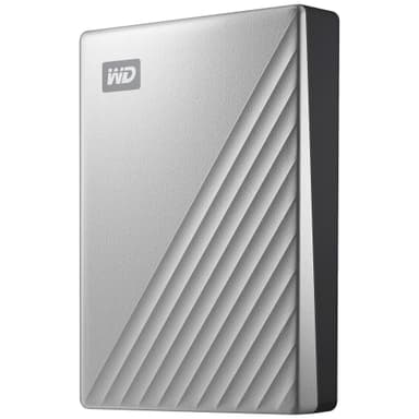 WD My Passport Ultra USB-C bærbar harddisk 4 TB (sølv)