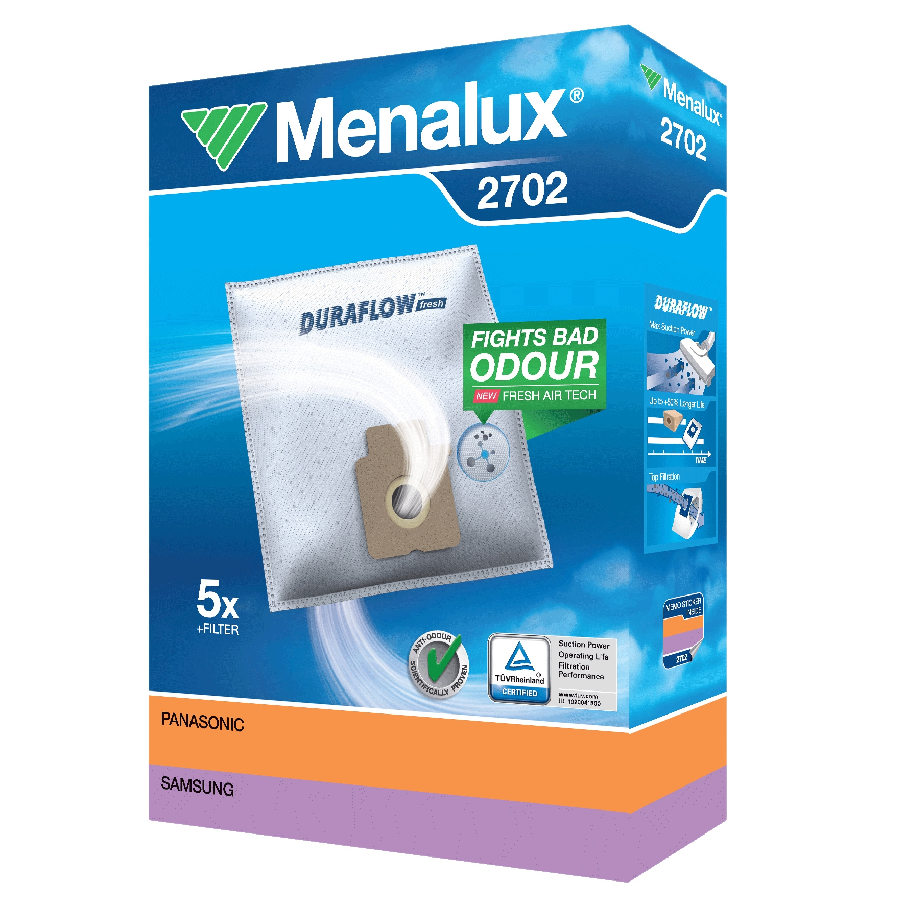 Menalux støvsugerposer 2702 til Panasonic/Samsung/Weltstar etc. thumbnail