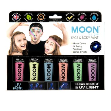 Uv pastel ansigts- og kropsmaling sæt