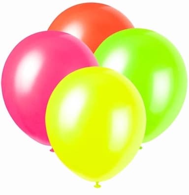 Neonfarvede uv balloner 100 stk. Mix
