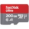 SanDisk Ultra Micro SD hukommelseskort 200 GB med SD-adapter
