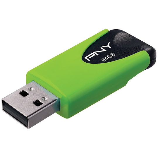 PNY Attache 4 USB 2.0 USB-stik 64 GB (sort/grøn)