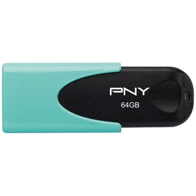 PNY Attache 4 USB 2.0 USB-stik 64 GB (sort/aqua)