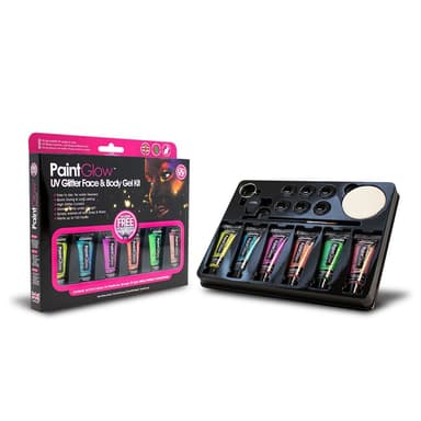 Uv glitter ansigts- og kropsmaling sæt
