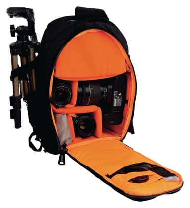 Kamera taske 200x330x125, sort/orange