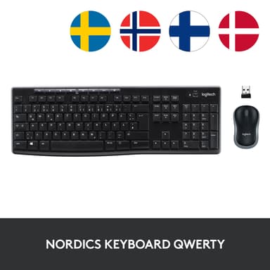 Logitech MK270 trådløs mus + tastatur