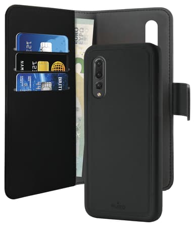 Puro 2-i-1 cover med tegnebog til Huawei P30 Lite (sort)