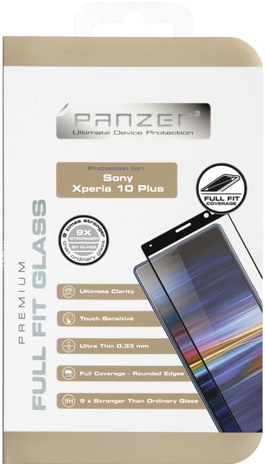 Panzer Full-Fit Sony Xperia 10 Plus skærmbeskytter (sort)