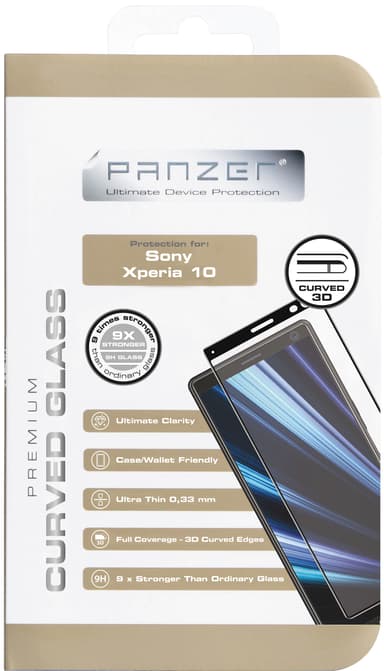 Panzer Full-Fit Sony Xperia 10 skærmbeskytter (sort)
