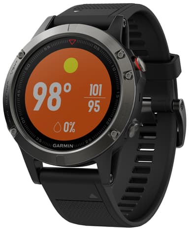 Garmin Fenix 5 multi-sportsur (skifer grå/sort)