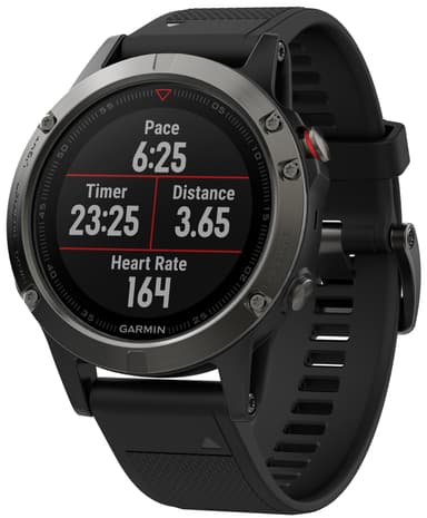 Garmin Fenix 5 multi-sportsur (skifer grå/sort)