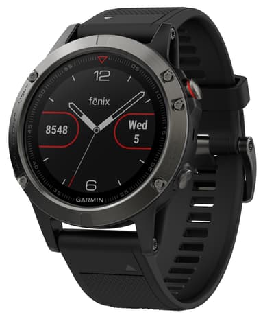 Garmin Fenix 5 multi-sportsur (skifer grå/sort)