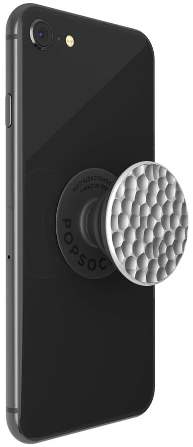 Popsockets greb til mobilenhed (hammered metal silver)