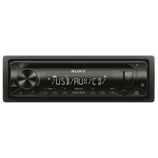 Sony bilradio CDX-G1302U (sort/grøn)