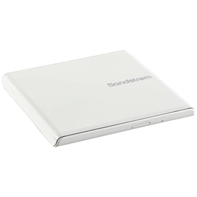 Sandstrøm ekstern USB Slim DVD/CD optisk drev (hvid)